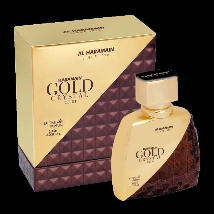 Haramain Gold Crystal Oudh bottle